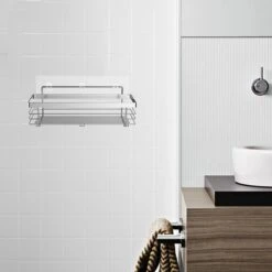 RVS Doucherek Zelfklevend Zonder Boren - Douchemand Hangend - 15KG Draagvermogen - Zilver/Chroom -Badkamer Producten Winkel 1200x1200 3227