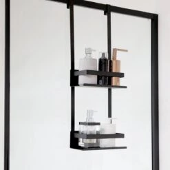 Merkloos Doucherek Zonder Boren Zwart - 30 Dagen Uitproberen -Doucherek Hangend - Badkamer Accessoires - RVS - 2 Laags -Badkamer Producten Winkel 1200x1200 3252