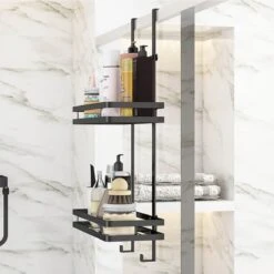 Merkloos Stainless Doucherek Zonder Boren - Douche- En Badrekje - Doucherek Zwart - Doucherek Hangend - Badkamer Accessoires - RVS - 2 Laags -Badkamer Producten Winkel 1200x1200 3263