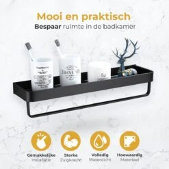 Merkloos Doucherek Zonder Boren 2x 30 Cm – Doucherek – Doucherek Hangend – Badkamerrek – Zonder Boren – IP68 Waterdicht – 4KG Draagkracht – Zwart RVS 22 Merkloos Doucherek Zonder Boren 2x 30 Cm – Doucherek – Doucherek Hangend – Badkamerrek – Zonder Boren – IP68 Waterdicht – 4KG Draagkracht – Zwart RVS -Badkamer Producten Winkel 1200x1200 3268