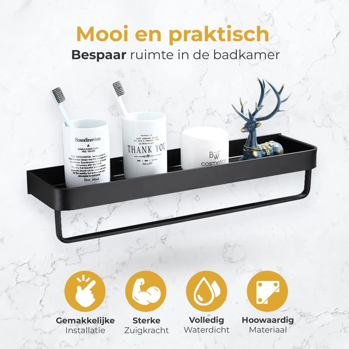 Merkloos Doucherek Zonder Boren 2x 30 Cm – Doucherek – Doucherek Hangend – Badkamerrek – Zonder Boren – IP68 Waterdicht – 4KG Draagkracht – Zwart RVS 8 Merkloos Doucherek Zonder Boren 2x 30 Cm – Doucherek – Doucherek Hangend – Badkamerrek – Zonder Boren – IP68 Waterdicht – 4KG Draagkracht – Zwart RVS - Afbeelding 6