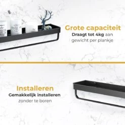 Merkloos Doucherek Zonder Boren 2x 30 Cm – Doucherek – Doucherek Hangend – Badkamerrek – Zonder Boren – IP68 Waterdicht – 4KG Draagkracht – Zwart RVS 23 Merkloos Doucherek Zonder Boren 2x 30 Cm – Doucherek – Doucherek Hangend – Badkamerrek – Zonder Boren – IP68 Waterdicht – 4KG Draagkracht – Zwart RVS -Badkamer Producten Winkel 1200x1200 3269