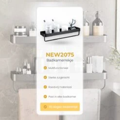 Merkloos Doucherek Zonder Boren 2x 30 Cm – Doucherek – Doucherek Hangend – Badkamerrek – Zonder Boren – IP68 Waterdicht – 4KG Draagkracht – Zwart RVS 25 Merkloos Doucherek Zonder Boren 2x 30 Cm – Doucherek – Doucherek Hangend – Badkamerrek – Zonder Boren – IP68 Waterdicht – 4KG Draagkracht – Zwart RVS -Badkamer Producten Winkel 1200x1200 3271