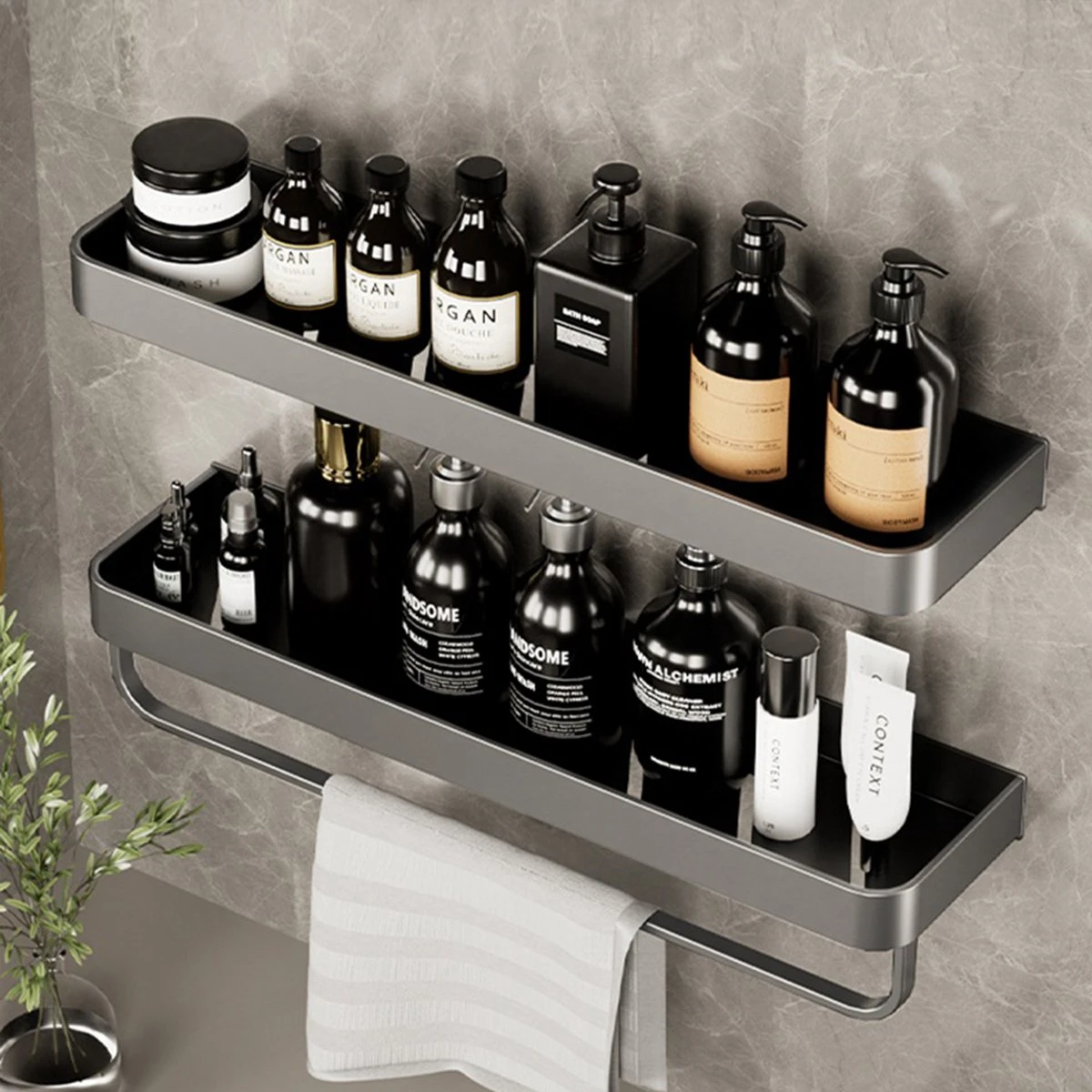 Merkloos Doucherek Zonder Boren 2x 30 Cm – Doucherek – Doucherek Hangend – Badkamerrek – Zonder Boren – IP68 Waterdicht – 4KG Draagkracht – Zwart RVS 14 Merkloos Doucherek Zonder Boren 2x 30 Cm – Doucherek – Doucherek Hangend – Badkamerrek – Zonder Boren – IP68 Waterdicht – 4KG Draagkracht – Zwart RVS - Afbeelding 12