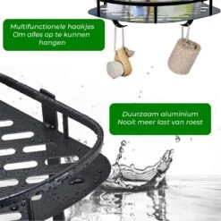 Zelfklevend Doucherek 2 Laags +Douche Bal - RVS - Mat Zwart -Badkamer Producten Winkel 1200x1200 3361