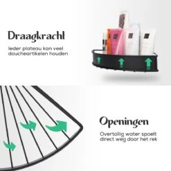 Avint Goods Telescopisch Doucherek Zonder Boren – 4 Laags Badkamerrek Staand – Douche Rek Hoekrek – Zwart -Badkamer Producten Winkel 1200x1200 3372