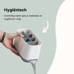 Merkloos Tandenborstelhouder Vrijstaand - Badkamer Organizer Met Lekbak - Badkamer Accessoires - 6 Sorteervakken - Tandenborstel - Wit Met Zwart -Badkamer Producten Winkel 1200x1200 3424