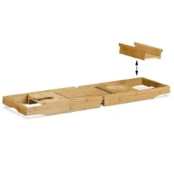 IVOL Badplank Bamboe - Badplank Hout Met Badrek Houders - Uitschuifbaar - 75 Tot 110 Cm -Badkamer Producten Winkel 1200x1200 3477