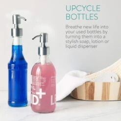 Navaris Roestvrijstalen Zeepdispenserkop Set X2 - Opschroefbare Pompkop Voor Flessen - 22-24 Mm Mondstuk Voor Vloeistof, Lotion - Zilverkleurig -Badkamer Producten Winkel 1200x1200 3597