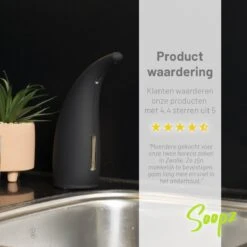 Soopz Black Graphite Classic - Automatische Zeepdispenser - No Touch Sensor - Mat Zwart - 300ml – Zeeppompje -Badkamer Producten Winkel 1200x1200 3601