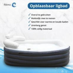 Opblaasbaar Bad Ligbad Zitbad Volwassenen - Ijsbad Badkuip Opblaasbad - Opvouwbaar Bad Opblaas Bad Antraciet -Badkamer Producten Winkel 1200x1200 50