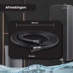 Doucheslang 150 Cm Chroom Zwart – Metaal – Anti-knik – Draaiaansluiting -Badkamer Producten Winkel 1200x1200 515