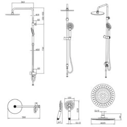 Tiger Tyne Doucheset - Regendouche Ø 22,5 Cm - Handdouche Ø 12 Cm - 3 Standen - Mat Zwart -Badkamer Producten Winkel 1200x1200 586