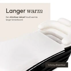 Airlie Opblaasbaar Ligbad Voor Volwassenen – Comfortabel - Opblaasbad - Zitbad - Badkuip – Bath Tub – Opvouwbaar Bad – Bath Bucket – Dubbel Hoofdkussen - Zwart - GRATIS Elektrische Pomp -Badkamer Producten Winkel 1200x1200 59