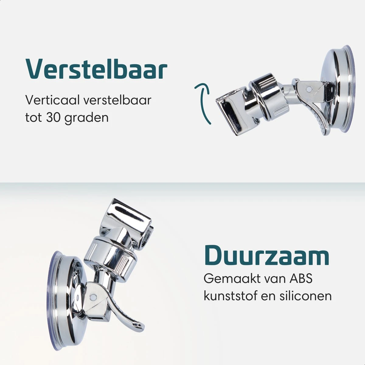 Moodcare® Verplaatsbare Douchekophouder Zelfklevend - Chroom – Douchekop Houder Zonder Boren – Wandhouder Douchekop Zuignap 6 Moodcare® Verplaatsbare Douchekophouder Zelfklevend - Chroom – Douchekop Houder Zonder Boren – Wandhouder Douchekop Zuignap - Afbeelding 4