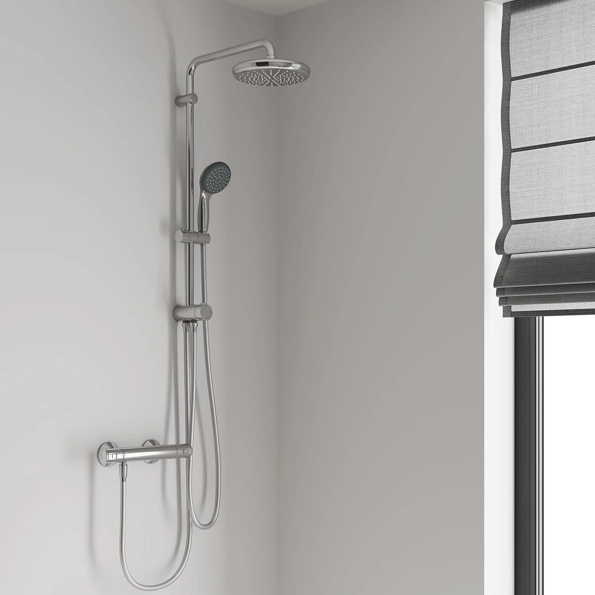 GROHE QuickFix Vitalio Joy 310 Regendouche - CoolTouch - Met Planchet - ø 31 Cm - Chroom 19 GROHE QuickFix Vitalio Joy 310 Regendouche - CoolTouch - Met Planchet - ø 31 Cm - Chroom - Afbeelding 17