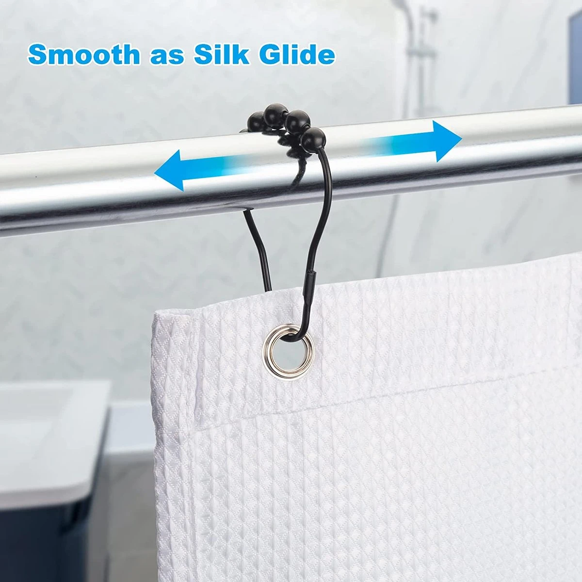 BOTC Gordijnringen - 12 Stuks Gordijn Haken - Gordijnhaken- RVS Gordijn Ringen Voor Gordijn Roede - Zwart 8 BOTC Gordijnringen - 12 Stuks Gordijn Haken - Gordijnhaken- RVS Gordijn Ringen Voor Gordijn Roede - Zwart - Afbeelding 6