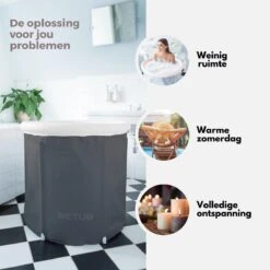BETUB Zitbad Opvouwbare Badkuip Folding Bath Bathtub – Zit Zwembad – Ijsbad – Warm Bad – Ontspanning – Voor Onder De Douche – Tuin - Balkon Incl. Zitkussen -Badkamer Producten Winkel 1200x1200 80