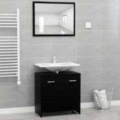 Decoways - Badkamermeubelset Spaanplaat Zwart -Badkamer Producten Winkel 1200x1200 906