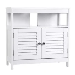 Songmics Wastafelmeubel Met 2 Deuren En Open Vak - Wit