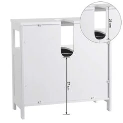 Songmics Wastafelmeubel Met 2 Deuren En Open Vak - Wit -Badkamer Producten Winkel 1200x1200 931