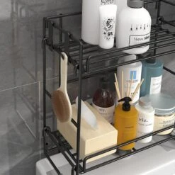 AlShiha®WC Rek - Toiletrolhouder - Badkamer Rek - Zelfklevend (zonder Boren) - Wc Rolhouder - Doucherek Hangend- Badkamerrek - Doucherek - Doucherek Zonder Boren - Toiletrolhouder - Toiletrolhouder Met Plankje -Badkamer Producten Winkel 1200x1200 938