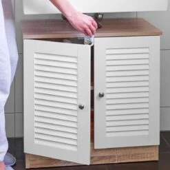 Casaria Wastafel Onderkast Met Uitsparing 60 X 30 X 60cm Witbruin -Badkamer Producten Winkel 1200x1200 942