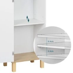 Kamyra® Scandinavisch Badkamermeubel - Badkamerkast, Wastafelmeubel, Opbergkast - Wit - 40x30x180 Cm - MDF -Badkamer Producten Winkel 1200x1200 963