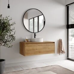 Badkamermeubel Jelsey 100 Cm Eiken - Met Waskom -Badkamer Producten Winkel 1200x1200 975