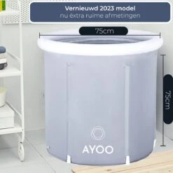 AYOO® Zitbad - Opblaasbaar Bad - Opvouwbaar Bad - Wim Hof Methode - Ijsbad - Badkuip - Zitbad Voor Volwassenen - Bathtub - Zitbaden - Bath Bucket - Inclusief Voetpomp - Grijs -Badkamer Producten Winkel 1200x1200 98