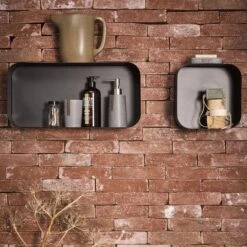 Sealskin Brix - Wandkubus Wandelement Wandrek - 12x50x24 Cm - Metaal - Zwart -Badkamer Producten Winkel 1200x1200 992