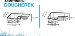 STRICX Doucherekhoek 2 Laags Zwart - Zonder Boren - Zelfklevend Doucherek - Doucherek - Doucherek Voor Badkamer/ Keuken - Doucherek Met Plakstrip - Keukenrek Met Plakstrip - Badrek Douche – Doucherek Hoekvorm - Badkamerrek Douchemandje -Badkamer Producten Winkel 1200x590