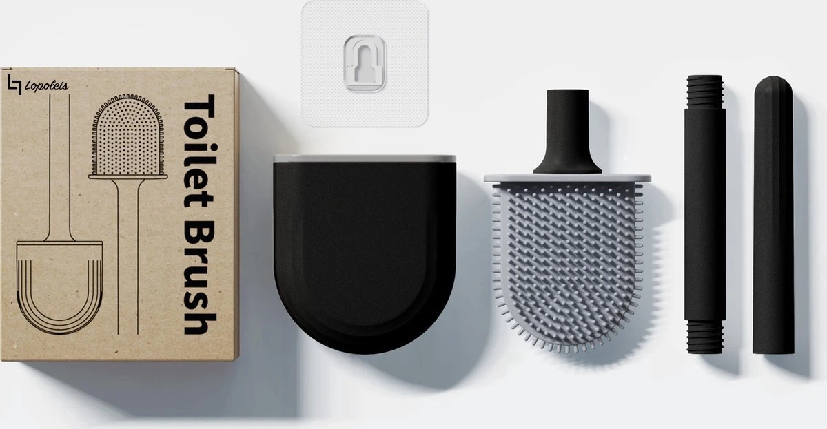 WC Borstel – Siliconen – Zwart – WC Borstel Met Houder – Vrijstaand – Hangend – WC Borstel En Houder – WC Borstel Zwart 13 WC Borstel – Siliconen – Zwart – WC Borstel Met Houder – Vrijstaand – Hangend – WC Borstel En Houder – WC Borstel Zwart - Afbeelding 11