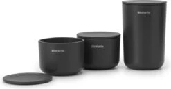 Brabantia ReNew Opbergpotjes - 3-delig - Dark Grey -Badkamer Producten Winkel 1200x625 4