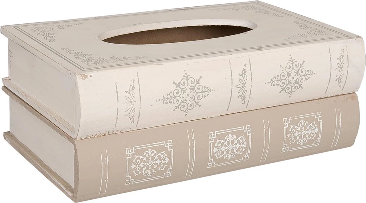 Clayre & Eef Tissue Box 27x16x10 Cm Beige Hout Rechthoek Boeken Tissuedoos Tissuehouder Zakdoekendoos 3 Clayre & Eef Tissue Box 27x16x10 Cm Beige Hout Rechthoek Boeken Tissuedoos Tissuehouder Zakdoekendoos