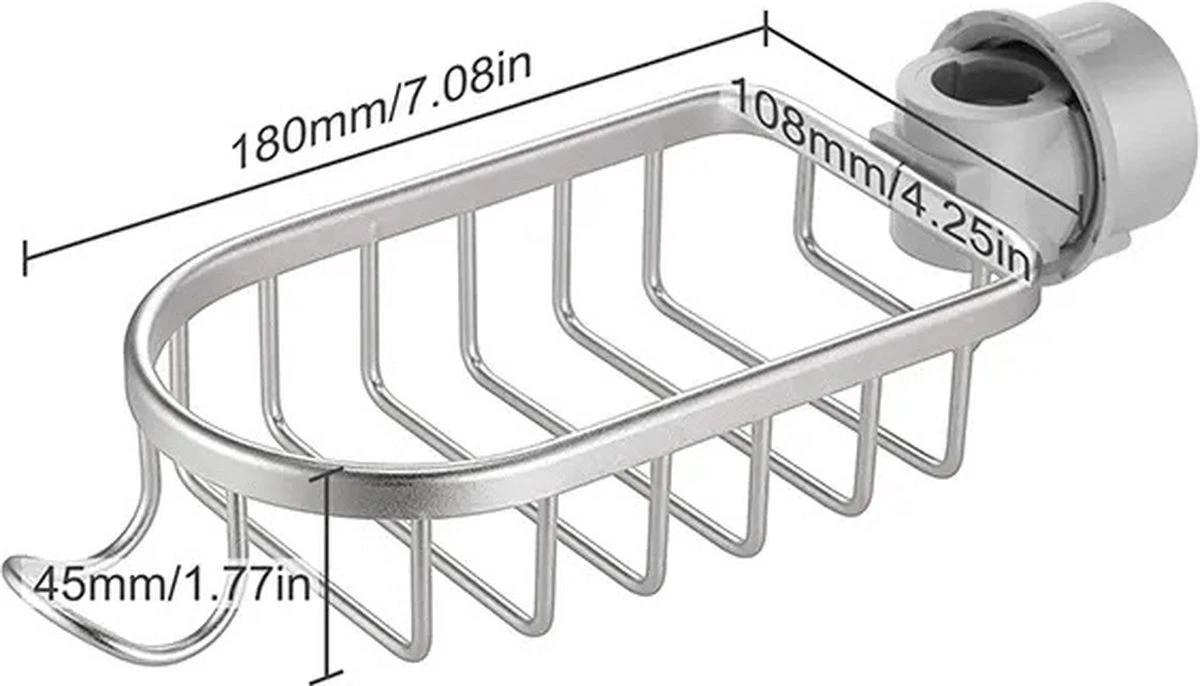 MLN Basics® Doucherek | Chroom | Zonder Boren Of Zuignap 6 MLN Basics® Doucherek | Chroom | Zonder Boren Of Zuignap - Afbeelding 4