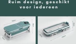 Livista® - Opvouwbaar Bad - Blauw - Zitbad - Inklapbaar - Bath Bucket - 150 CM LANG - XL - Incl. Thermometer & Onderwater LED Lichten -Badkamer Producten Winkel 1200x700