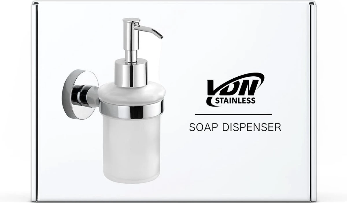 VDN Stainless Zeeppompje - Zeepdispenser - Zeepdispenser Wandmontage - Chroom - Hangend 6 VDN Stainless Zeeppompje - Zeepdispenser - Zeepdispenser Wandmontage - Chroom - Hangend - Afbeelding 4