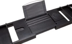 ACAZA Badrekje - Uitschuifbare Bamboe Bad Brug (Min 75 Cm - Max 109cm) - Verstelbare Plank Voor In Bad Met Tablet Houder - Zwart -Badkamer Producten Winkel 1200x729 2