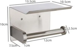 Toiletrolhouder RVS Kleur Met Telefoonhouder - Wc-rol Houder - Mobiele Telefoonhouder - Bevestigen Zonder Boren Toiletrolhouders Met Planchet -Badkamer Producten Winkel 1200x730 6