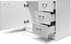 Deuba Badkamermeubel 3 Lades 63x54x30cm Wit Wastafelmeubel Onderkast -Badkamer Producten Winkel 1200x753