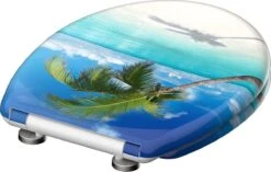 SCHÜTTE WC-Bril 82363 CARRIBEAN - Duroplast - Soft Close - Afklikbaar - RVS-Scharnieren - Decor - 3-zijdige Print -Badkamer Producten Winkel 1200x761 3