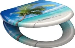 SCHÜTTE WC-Bril 82363 CARRIBEAN - Duroplast - Soft Close - Afklikbaar - RVS-Scharnieren - Decor - 3-zijdige Print -Badkamer Producten Winkel 1200x768 3