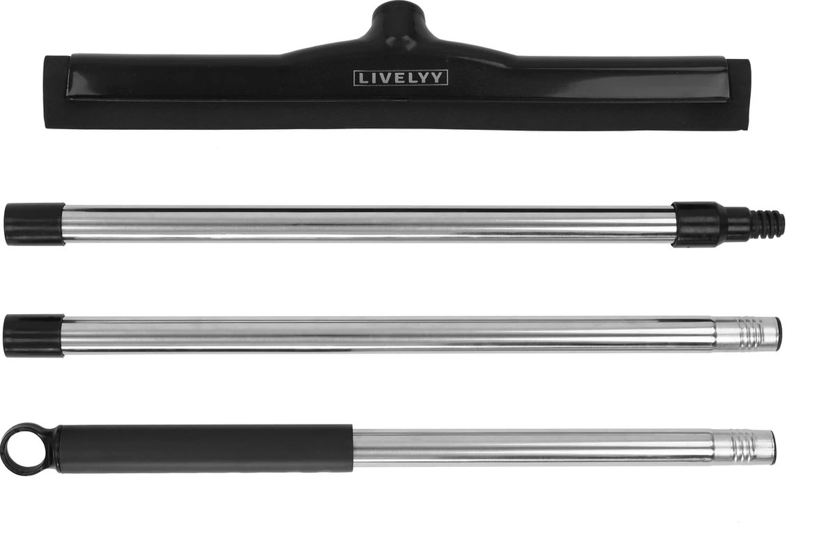 Livelyy - Vloertrekker 45 Cm + 140 Cm Steel - Vloerwisser Met Steel - Vloertrekker Met Steel - Douchewisser Zwart - Trekker Douche - Badkamer Trekker - Vloerwisser Zwart 6 Livelyy - Vloertrekker 45 Cm + 140 Cm Steel - Vloerwisser Met Steel - Vloertrekker Met Steel - Douchewisser Zwart - Trekker Douche - Badkamer Trekker - Vloerwisser Zwart - Afbeelding 4