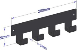 Marcellis - Industriële Handdoekhaak - Ophanghaak - 4 Haken - Mat Zwart - Staal - Metaal - Incl. Bevestigingsmateriaal -Badkamer Producten Winkel 1200x782 4