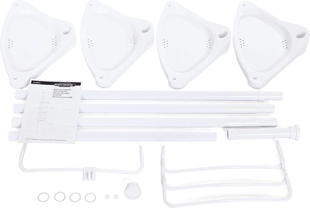 Merkloos Telescopisch Douche Rek Met 4 Lagen - Verstelbaar Bad / Douche Hoekrek Opbergrek - Uitschuifbaar Van 85-305 Cm - Wit 7 Merkloos Telescopisch Douche Rek Met 4 Lagen - Verstelbaar Bad / Douche Hoekrek Opbergrek - Uitschuifbaar Van 85-305 Cm - Wit - Afbeelding 5