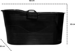 LIFEBATH - Zitbad Mira - Bath Bucket XL - Inclusief Hoofdkussen - 400L - Ligbad 122 Cm - Zwart -Badkamer Producten Winkel 1200x811