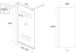 Wiesbaden Eco Inloopdouche + Muurprofiel - 8 Mm Nano - 100 X 200 Cm -Badkamer Producten Winkel 1200x836