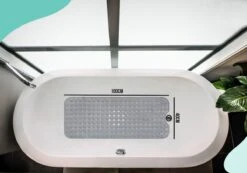 The Original - Badmat Antislip - Grijs - 100x40cm - Antislipmat Douchemat Voor Bad & Douche - Anti Slip Mat Met Zuignappen -Badkamer Producten Winkel 1200x842