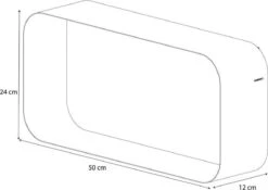 Sealskin Brix - Wandkubus Wandelement Wandrek - 12x50x24 Cm - Metaal - Zwart -Badkamer Producten Winkel 1200x852 2